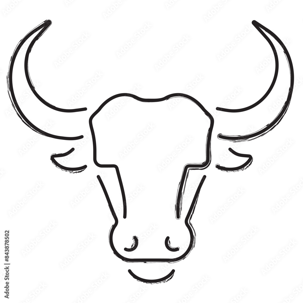 bull strokes on a white background. Vector illustration. bull strokes on a white background. Vector illustration.