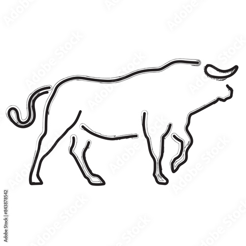 bull strokes on a white background. Vector illustration.