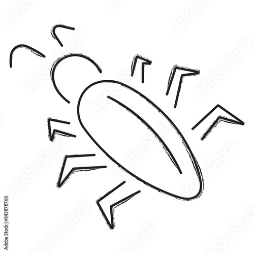 cockroach brush strokes on a white background. Vector illustration.