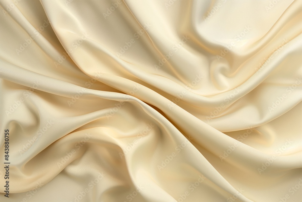 Luxurious smooth cream satin material with graceful folds and soft texture Luxurious smooth cream satin material with graceful folds and soft texture