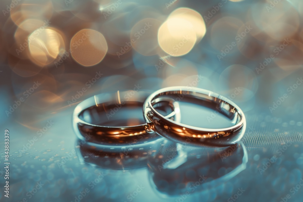 Wedding rings on bokeh background Wedding rings on bokeh background