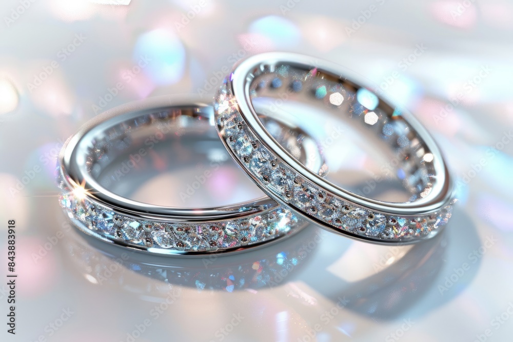 Pair of platinum wedding rings, symbol of the family Pair of platinum wedding rings, symbol of the family