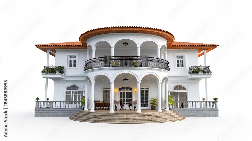 large white house with a balcony and a balcony large white house with a balcony and a balcony