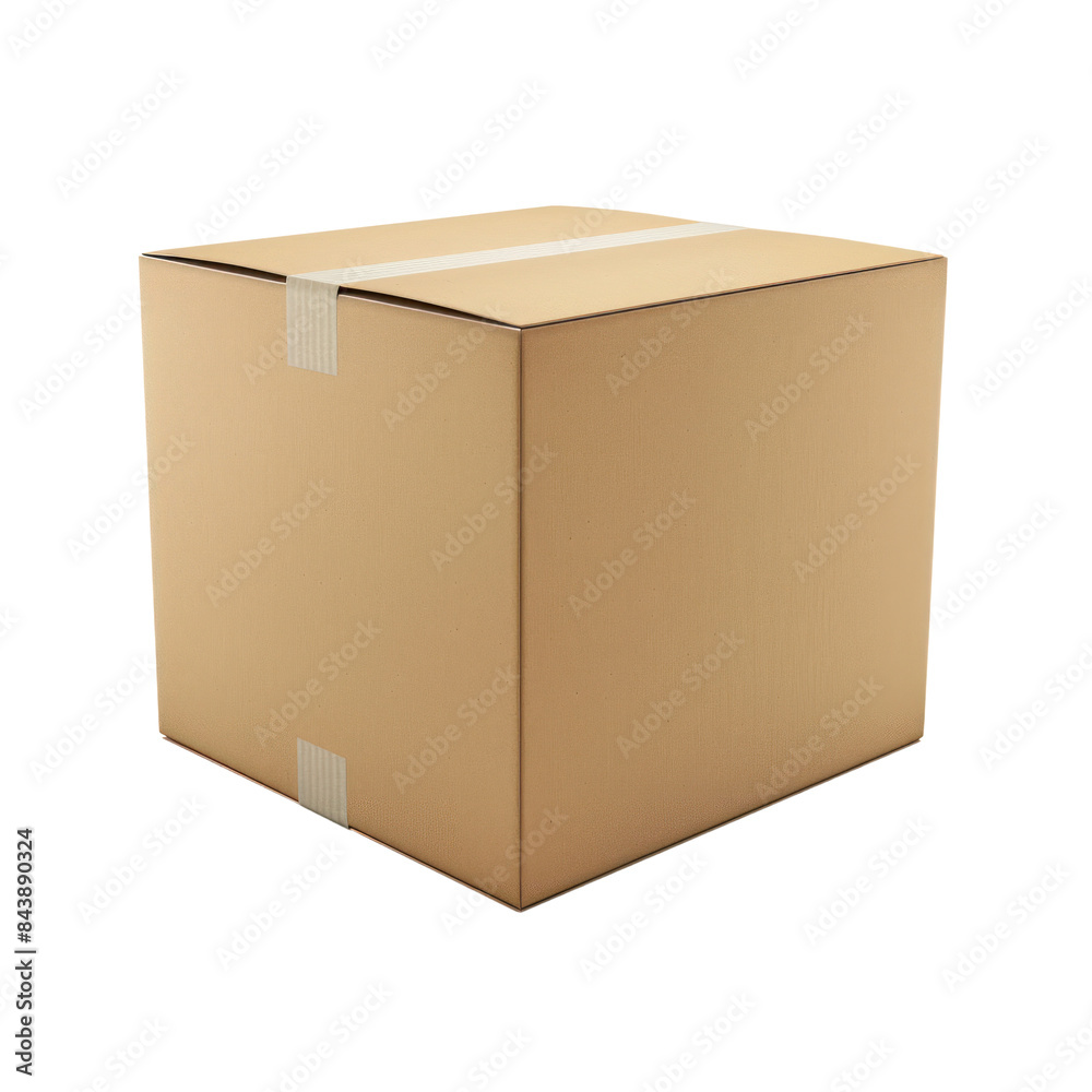 Cardboard box on transparent background cutout, PNG file. Mockup template for artwork design. Cardboard box on transparent background cutout, PNG file. Mockup template for artwork design.