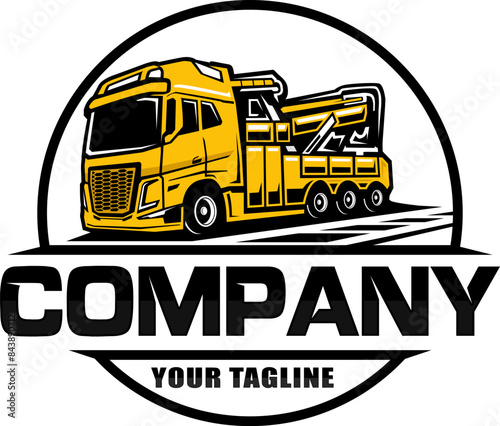 towing truck logo design template © Mukhamad