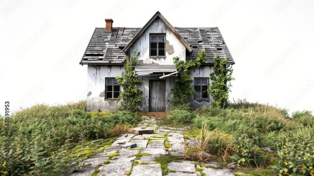 small house with a stone path leading to it small house with a stone path leading to it