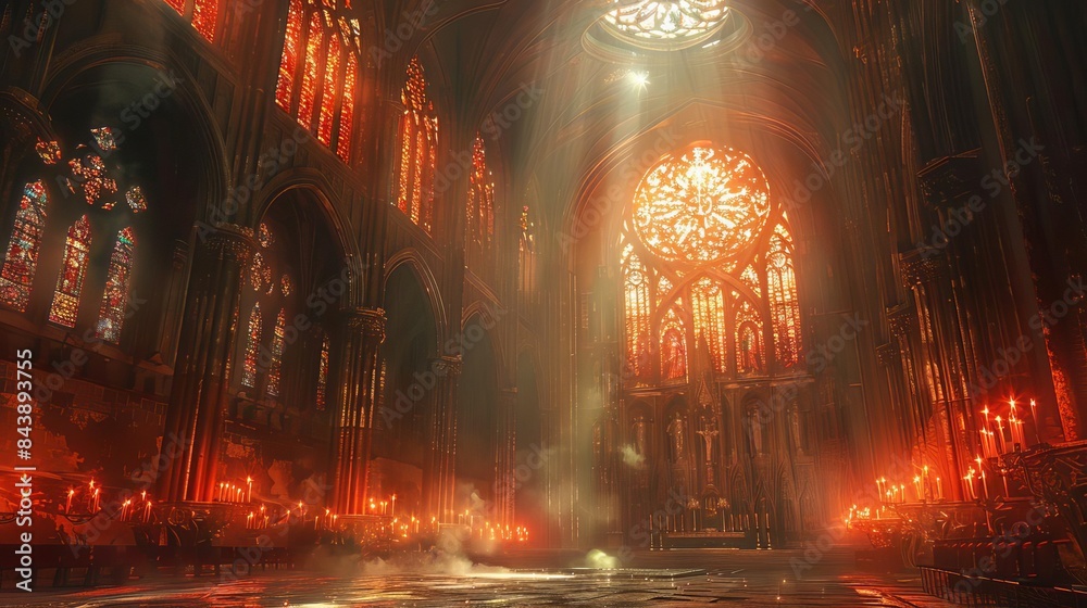 large cathedral with a lot of candles in it large cathedral with a lot of candles in it