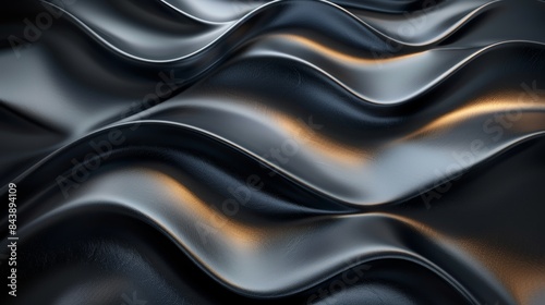 A black and gold wave pattern