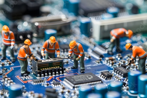 Wallpaper Mural close up of computer circuit board Torontodigital.ca