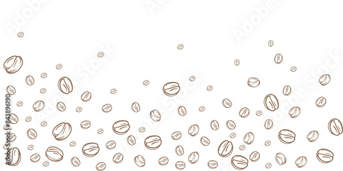 Seamless background with coffee beans. Vector.