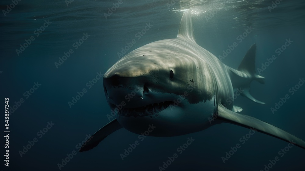 Fototapeta premium Great white shark underwater