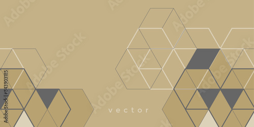 Linear geometric drawing. Abstract background from cubes and lines. Vector illustration.