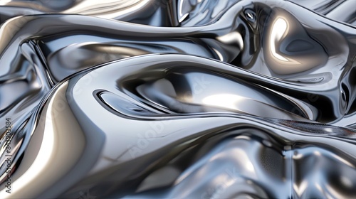 Wallpaper Mural Luxurious Flowing Silver Liquid Metal Artistic Background Torontodigital.ca