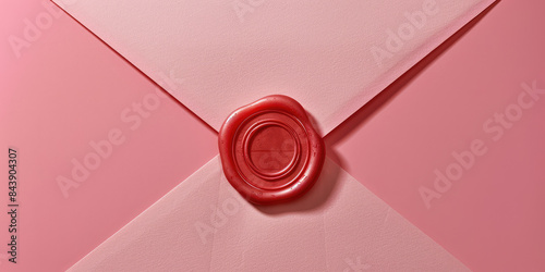 Pastel colored paper envelope with a beautiful retro wax seal