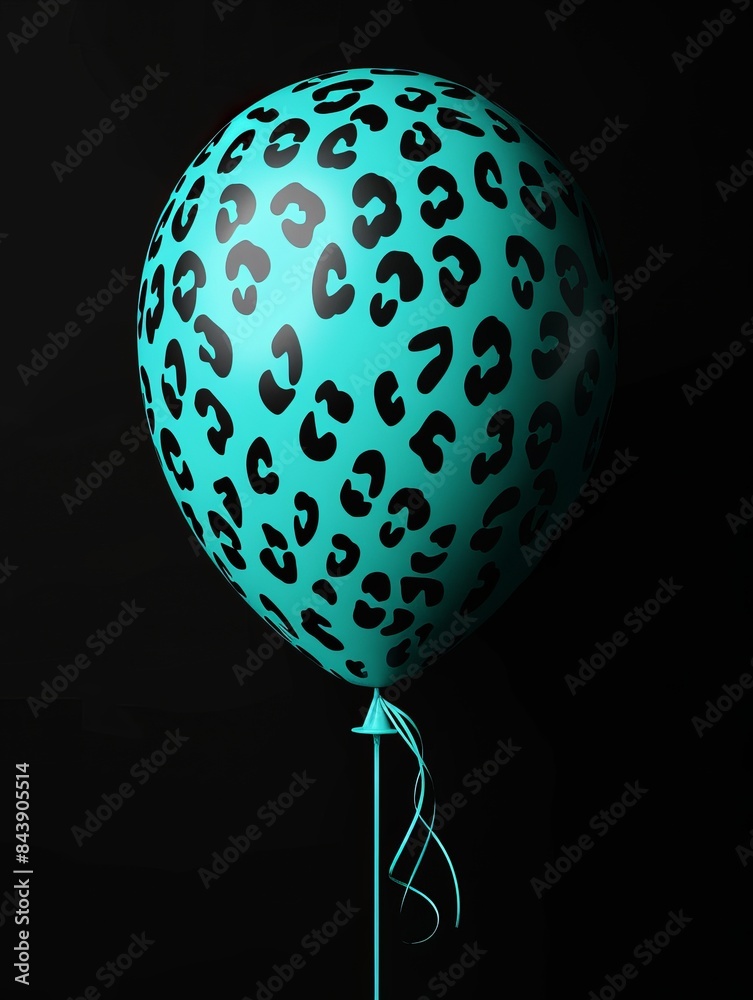 Vibrant Leopard Print Balloon on Black Background for Party Decor Generative AI Vibrant Leopard Print Balloon on Black Background for Party Decor Generative AI