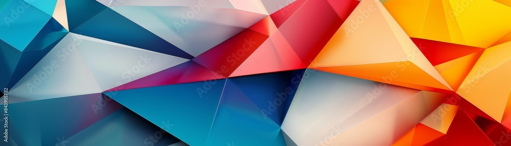 A colorful abstract design with triangles and squares A colorful abstract design with triangles and squares