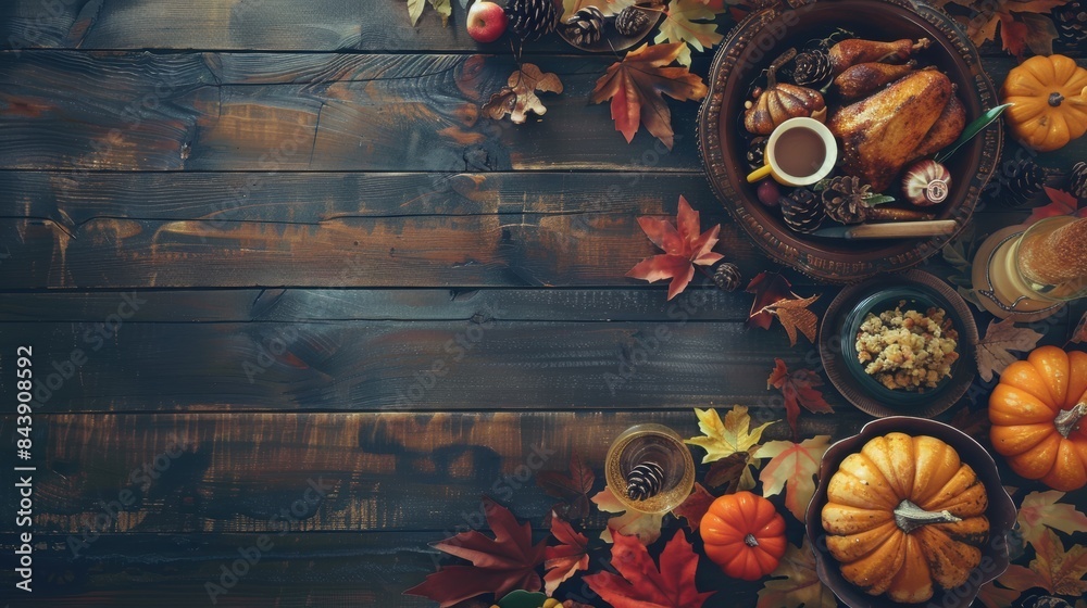 custom made wallpaper toronto digitalHalloween Autumn Harvest Display on Wooden Table