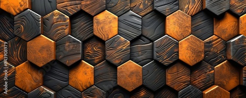 modern pattern geometric honeycomb A honeycombinspired modern geometric pattern with hexagonal shapes photo