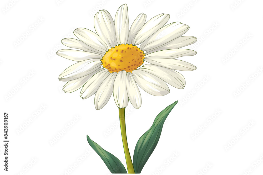 daisy flower with leaves isolated on transparent background daisy flower with leaves isolated on transparent background