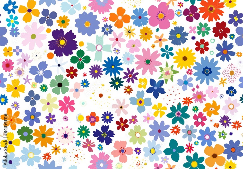 Vibrant Spring Floral Pattern for Lively Backgrounds Generative AI Vibrant Spring Floral Pattern for Lively Backgrounds Generative AI