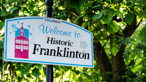 Obraz na plátně Franklinton sign in Columbus, Ohio
