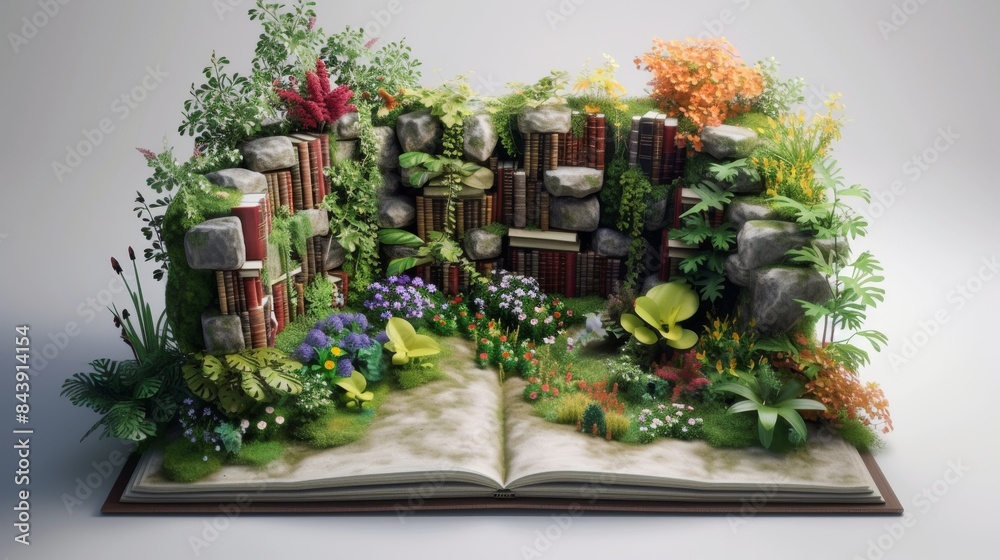 Fototapeta premium Image of an open future cookbook ::3 realistic ::3 --no text --ar 16:9 --quality 0.5 Job ID: dbfbc26a-2b74-4bbb-9039-4134972f814b