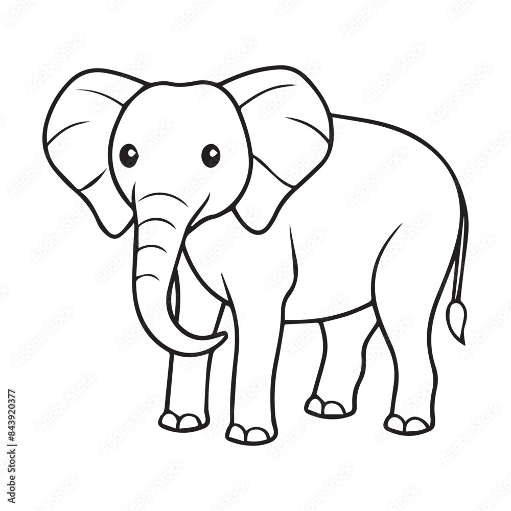 vector elephant line art illustration vector elephant line art illustration