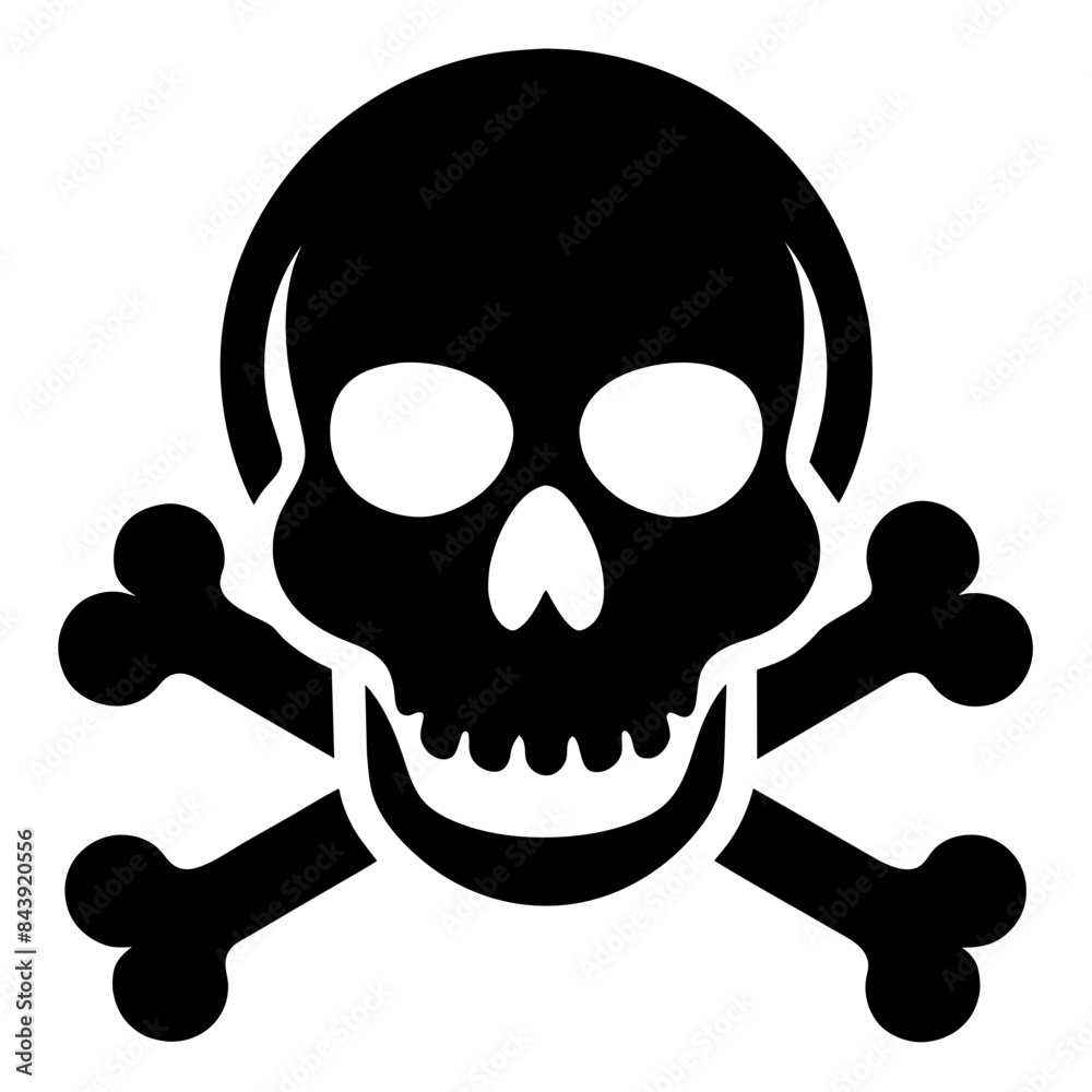 Silhouette of skull and bones vector illustration Silhouette of skull and bones vector illustration