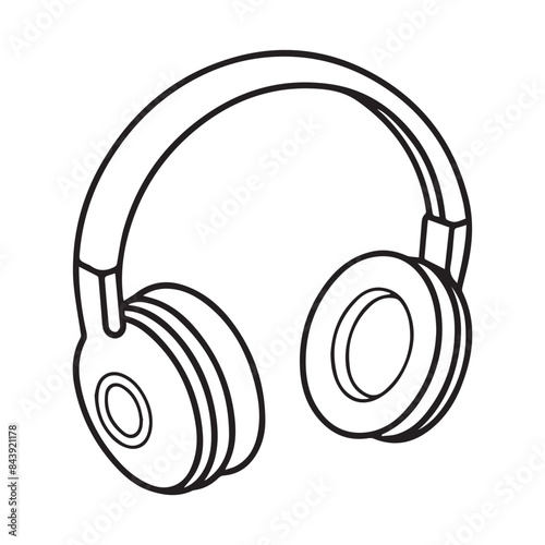 vector headphones isolated on white background
