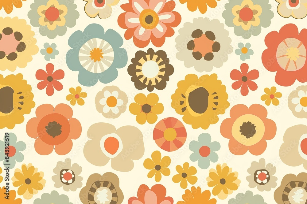 Retro Groovy Seamless Pattern for Fashion and Design Generative AI Retro Groovy Seamless Pattern for Fashion and Design Generative AI