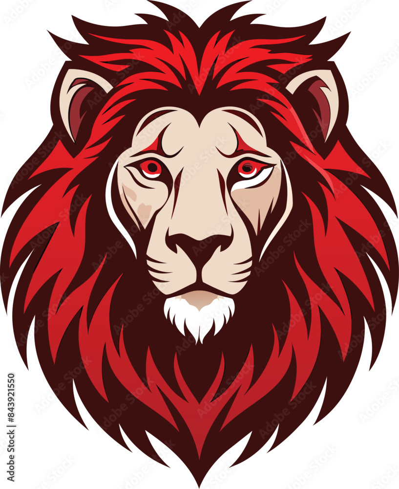 Fototapeta premium Lion mascot sport logo design. Lion animal mascot head vector illustration logo. Wild predator cat head mascot, Lion head emblem design for Sports team, lion king. Vector illustration