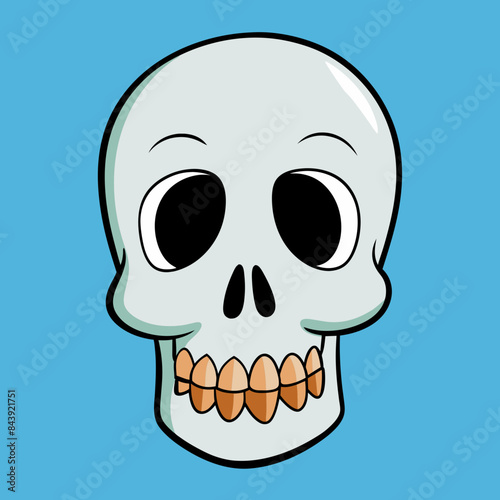 Hand-drawn skull cartoon vector illustration