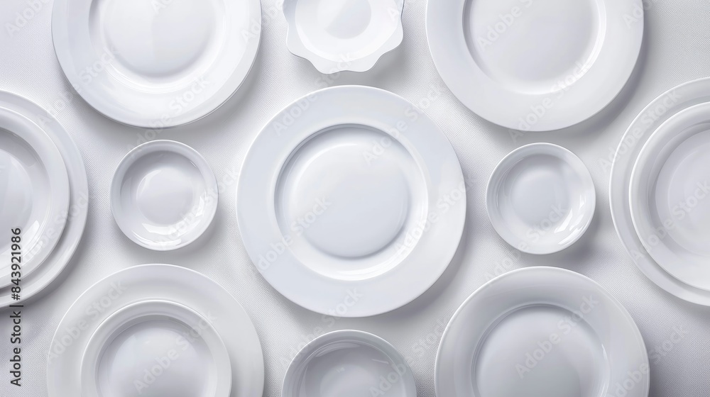 White plate background Dining plates made of porcelain White plate background Dining plates made of porcelain
