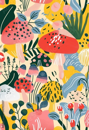 Whimsical Floral Fabric Patterns for Home Decor Generative AI