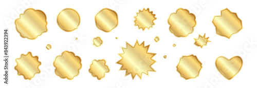 Gold bubbles for text, set of gold stickers.