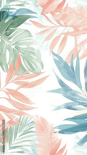 Wallpaper Mural Vibrant Tropical Leaves Wallpaper for Summer Decor Generative AI Torontodigital.ca