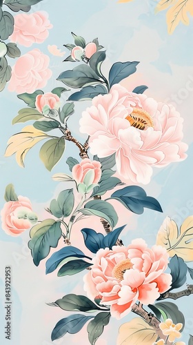 Whimsical Floral Pattern for Spring Decor Generative AI