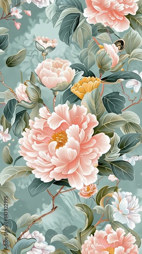 Whimsical Floral Pattern for Spring Decor Generative AI