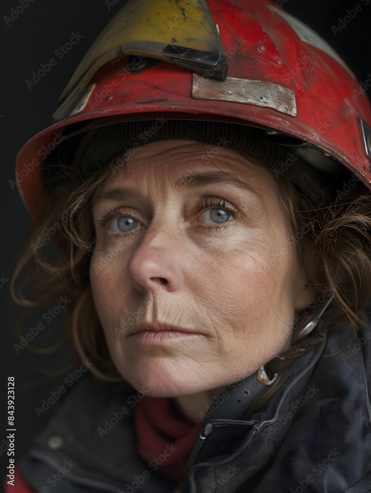 Retrato de mujer bombero Retrato de mujer bombero