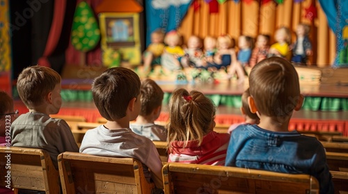 Children Enjoying a Lively Play in a Cozy Theater Setting