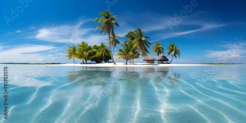 Tropical paradise on Isola delle Maldive where dreams come true. Concept Tropical Paradise, Isola delle Maldive, Dream Destination, Beach Getaway, Bucket List Escape photo