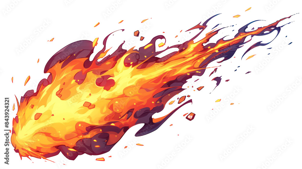 Illustration of a fiery comet streaking through space with a blazing tail, depicting intense heat and motion in a dynamic design. Illustration of a fiery comet streaking through space with a blazing tail, depicting intense heat and motion in a dynamic design.