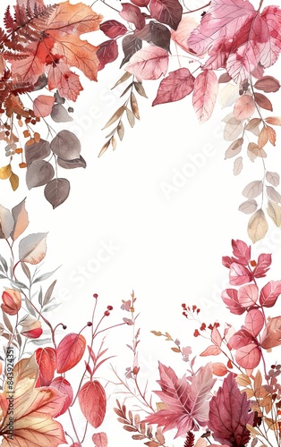 Watercolor Floral Patterned Paper with Fall Colors for Scrapbooking Generative AI