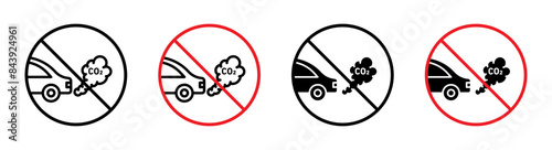 No Exhaust Gases Sign for Environmental Protection, Air Quality, and Pollution Control Graphics