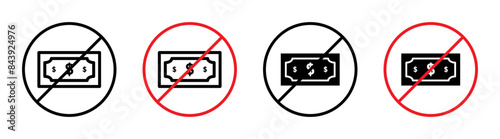Wallpaper Mural No Money Sign for Financial Restrictions, Prohibited Actions, and Public Notices Illustrations Torontodigital.ca