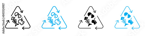 Organic Waste Icon for Recycling Programs, Composting, and Environmental Awareness Illustrations
