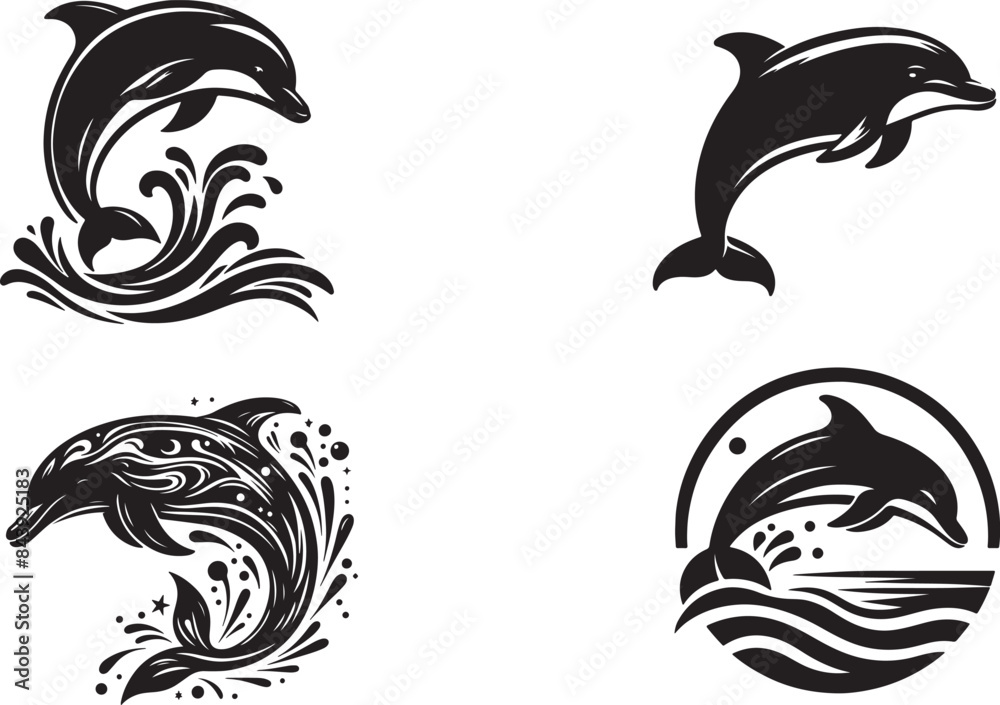 Dolphin silhouettes Vector Design