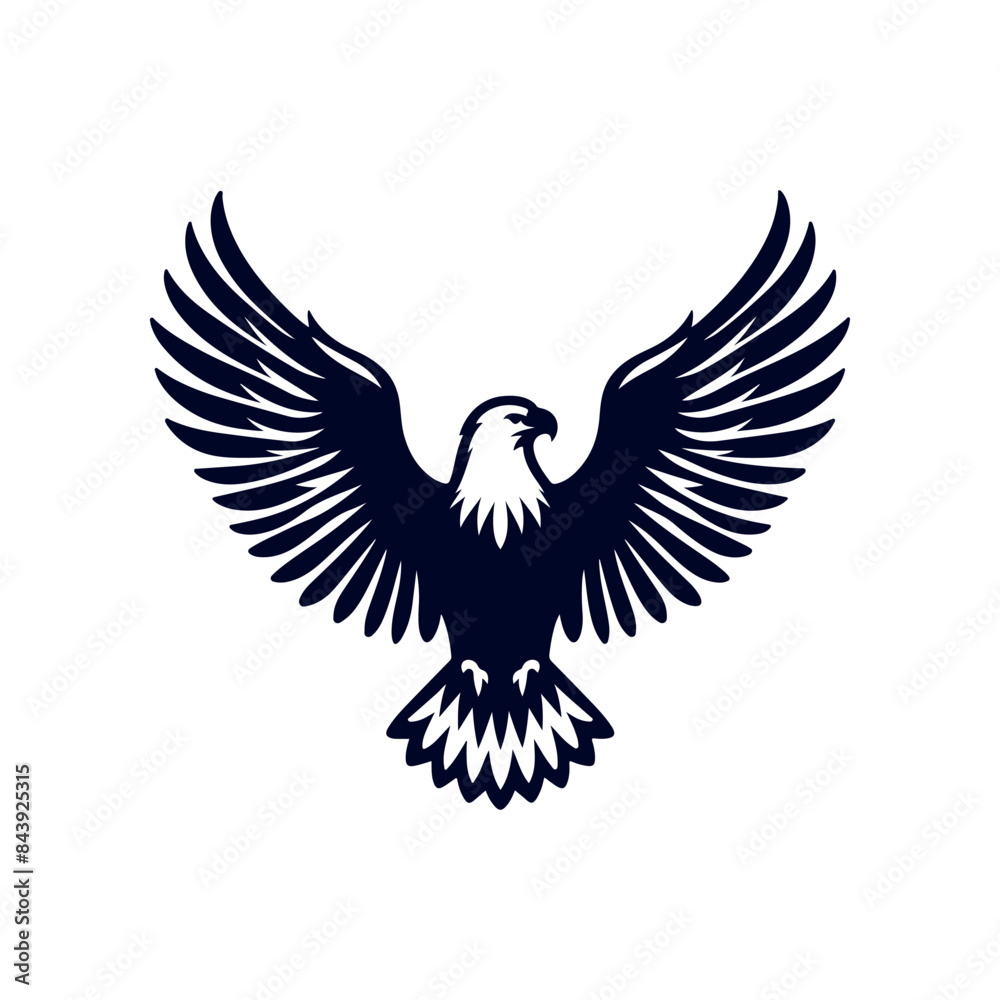 Obraz premium Eagle Silhouette Clip art isolated vector illustration on a white background