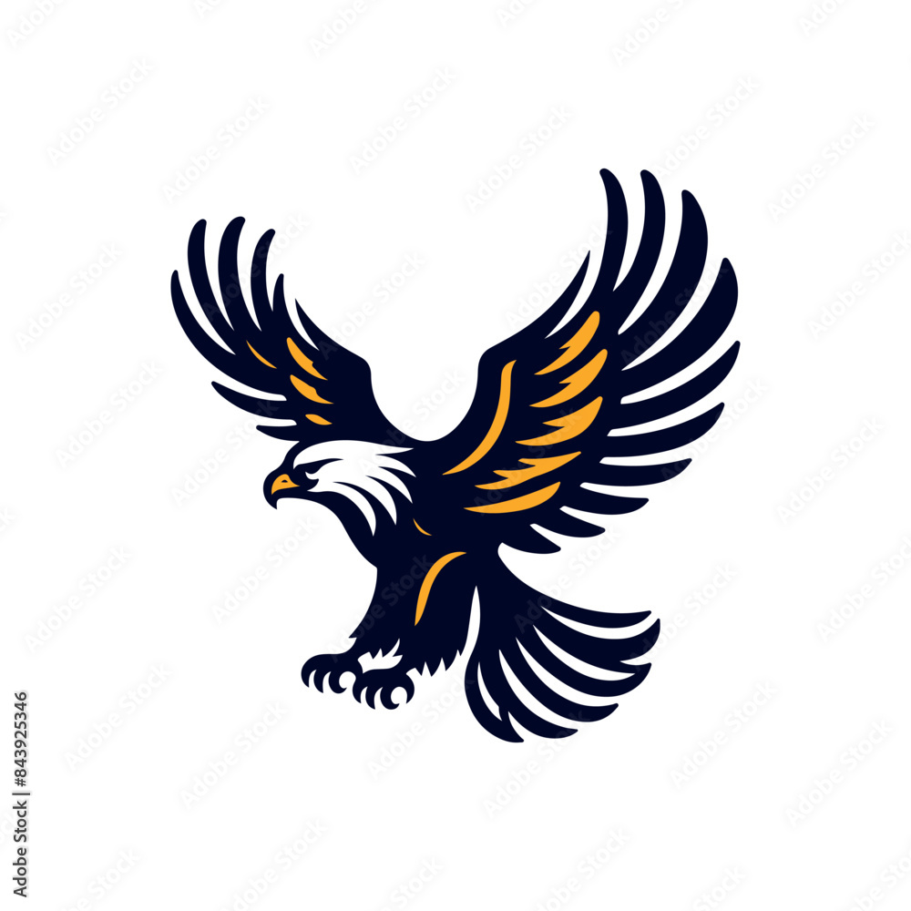 Obraz premium Eagle Silhouette Clip art isolated vector illustration on a white background