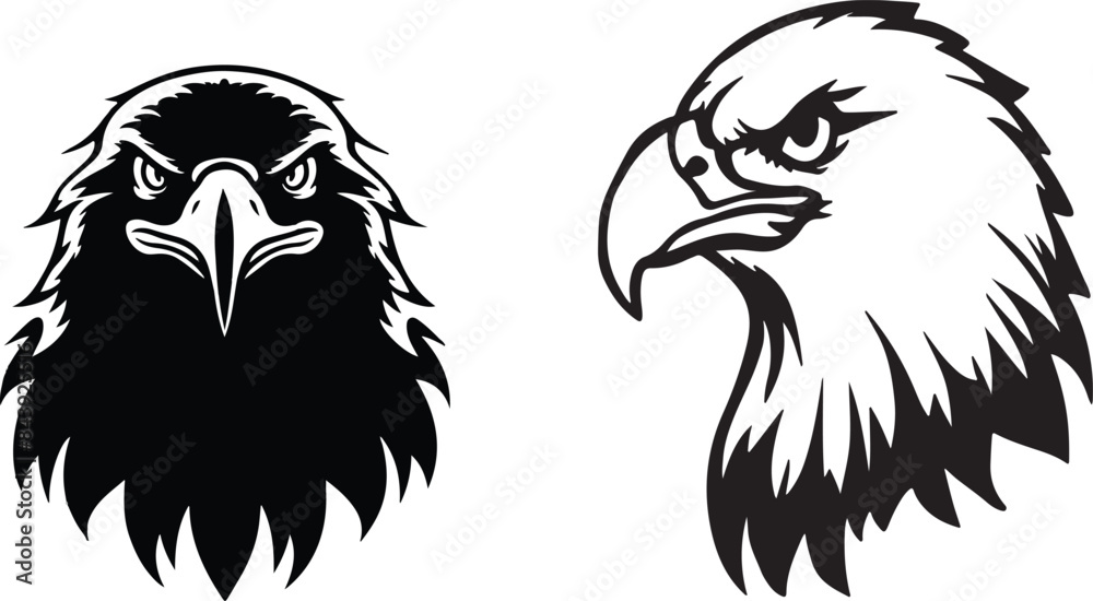 Obraz premium Eagle Head silhouettes design